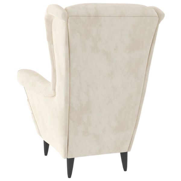 vidaXL Armchair Cream White Velvet