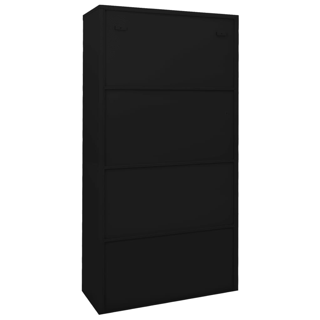 vidaXL Office Cabinet with Sliding Door Black 90x40x180 cm Steel