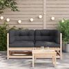 vidaXL Garden Sofas Corner with Cushions 2 pcs Solid Wood Pine