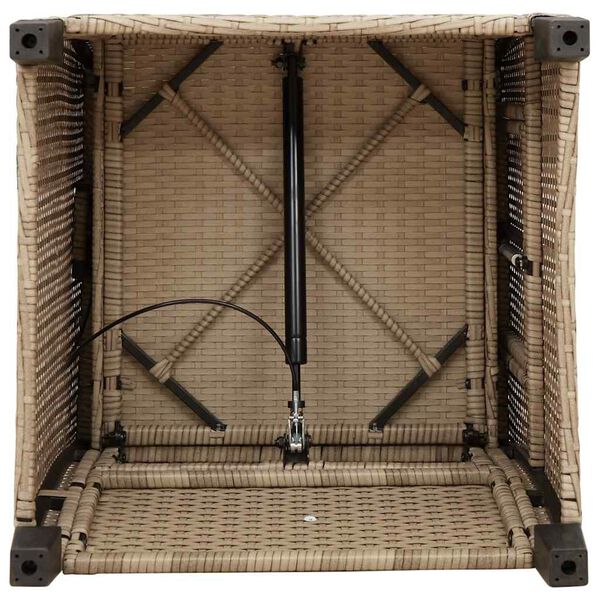 vidaXL Reclining Garden Chair with Side Table Beige Poly Rattan