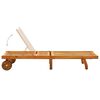 vidaXL Garden Sun Lounger with Cushion Solid Acacia Wood