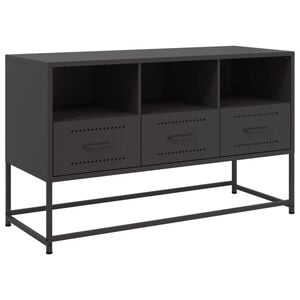 vidaXL TV Cabinet Black 100.5x39x60.5 cm Steel