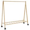 vidaXL Clothes Rack with Shelves and Wheels 106x34x106.5 cm Bamboo