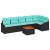 vidaXL Garden Sofa Set 7 pcs Black and turquoise
