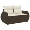 vidaXL 5 Piece Garden Sofa Set with Cushions Brown Poly Rattan
