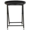 vidaXL 5 Piece Garden Bistro Set Poly Rattan and Tempered Glass Black