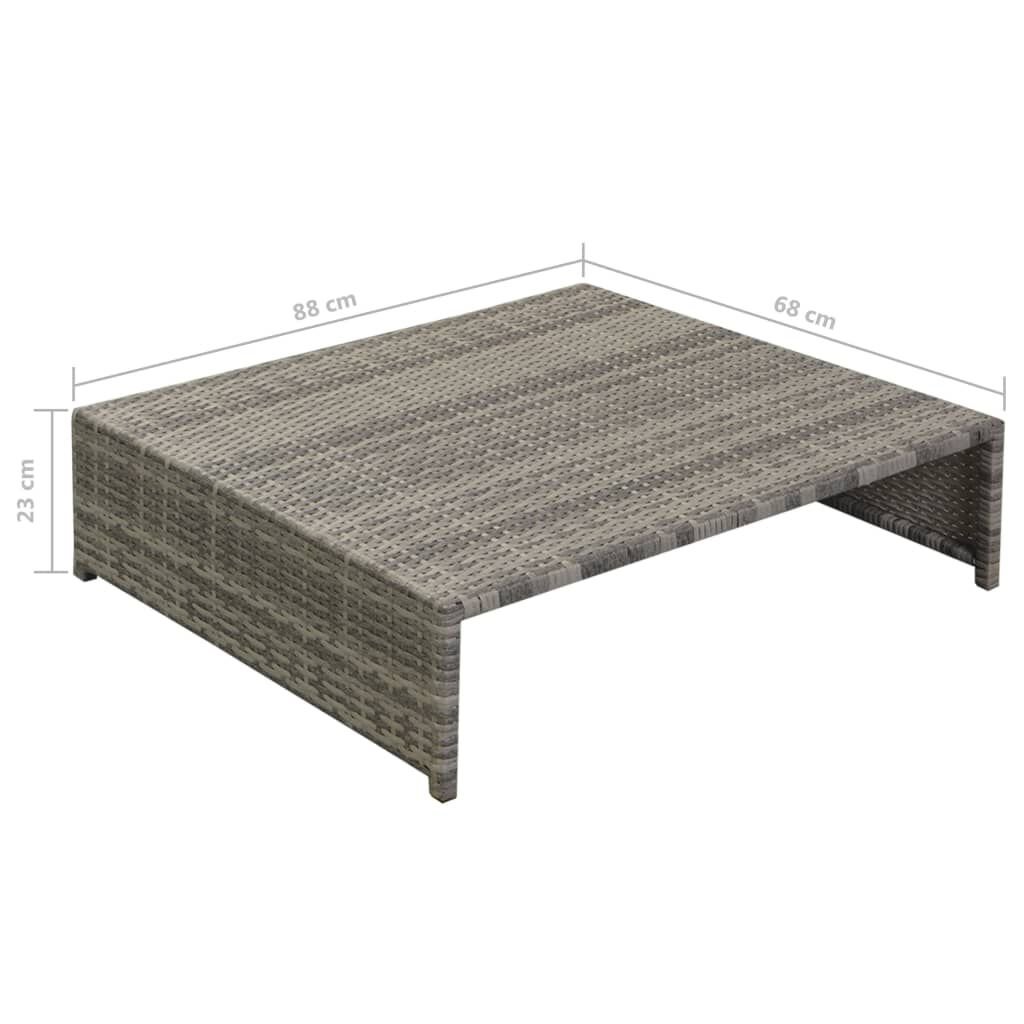 vidaXL 5 Piece Garden Lounge Set with Cushions Poly Rattan Grey