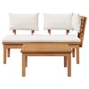 vidaXL Garden Bench 2 pcs Cream and Brown Solid Teak wood