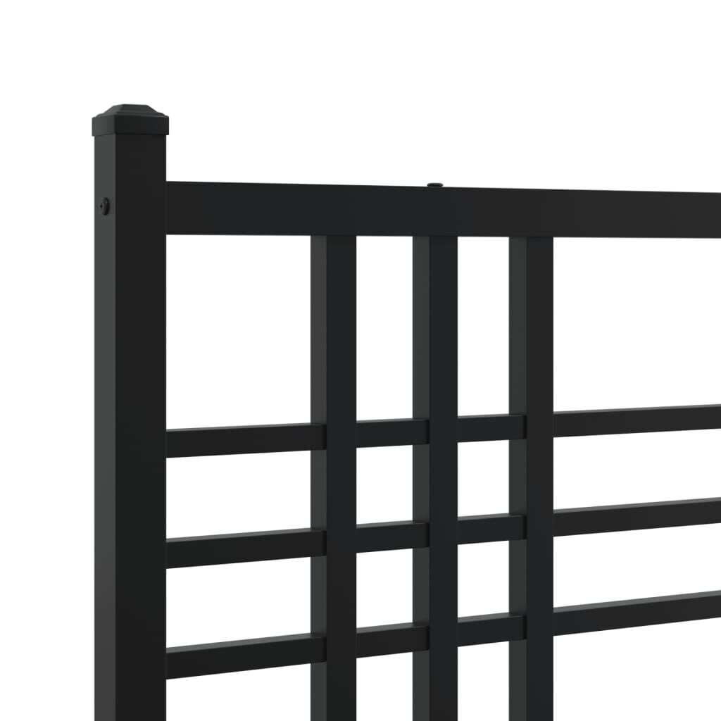 vidaXL Metal Bed Frame without Mattress with Footboard Black 100x200cm