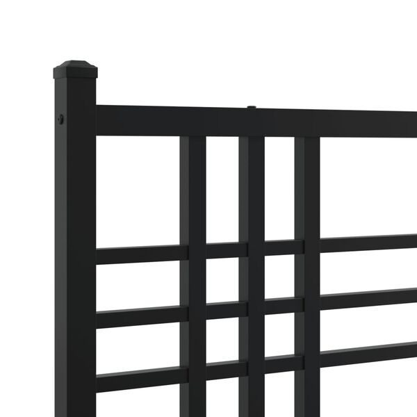 vidaXL Metal Bed Frame without Mattress with Footboard Black 100x200cm