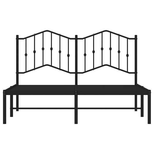 vidaXL Metal Bed Frame without Mattress with Headboard Black 150x200cm