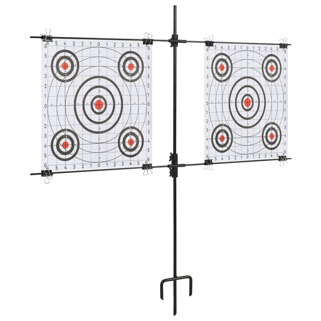 vidaXL Target Paper Stand with Shooting Papers 78x76 cm Steel