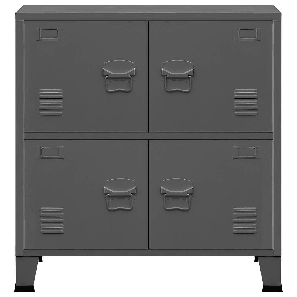 vidaXL Industrial Storage Chest Anthracite 75x40x80 cm Steel