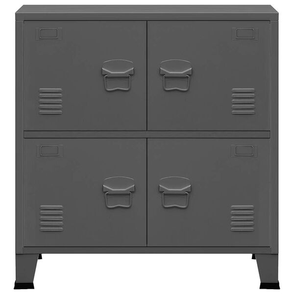 vidaXL Industrial Storage Chest Anthracite 75x40x80 cm Steel