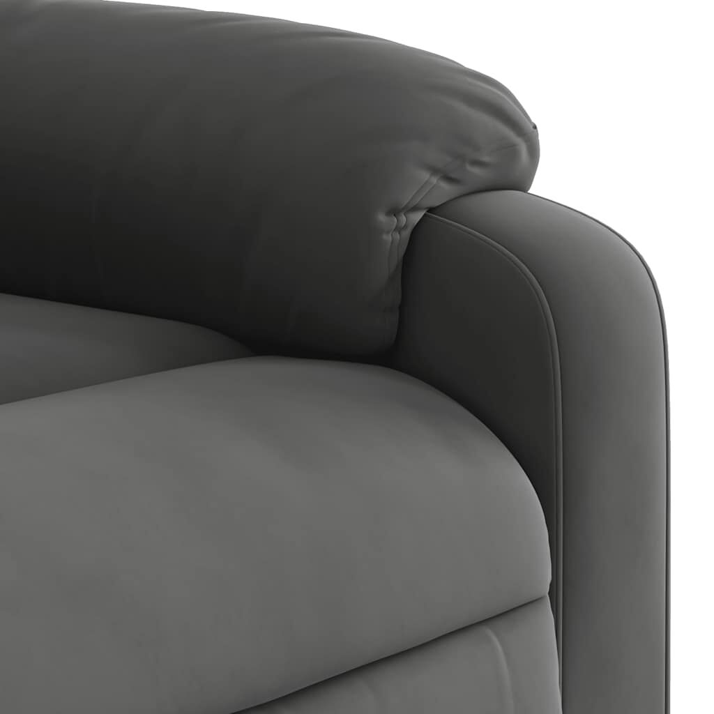vidaXL Electric Stand up Massage Recliner Chair Dark Grey Microfibre Fabric