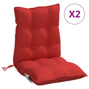 vidaXL Lowback Chair Cushions 2 pcs Red Oxford Fabric