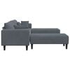 vidaXL Velvet Sofa with Cushion 3 pcs Dark Grey 208 cm Velvet