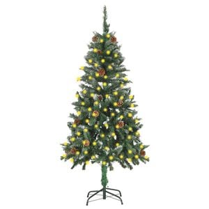 vidaXL Artificial Pre-lit Christmas Tree with Pine Cones 150 cm
