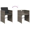 vidaXL 15 Piece Garden Dining Set with Cushions Grey Poly Rattan