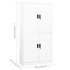 vidaXL Office Cabinet White 90x40x180 cm Steel