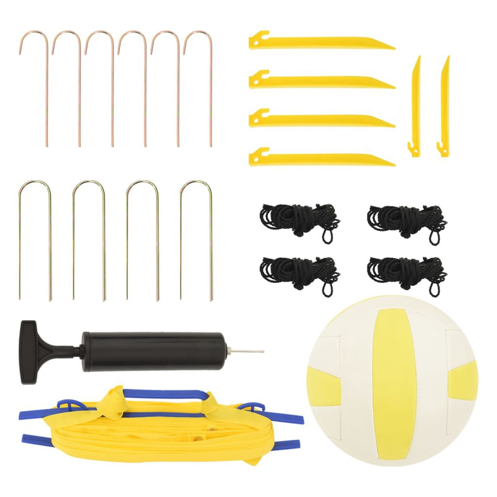 vidaXL Volleyball Net Yellow and Black 823x244 cm PE Fabric