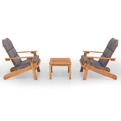 vidaXL 3 Piece Adirondack Garden Lounge Set Solid Wood Acacia