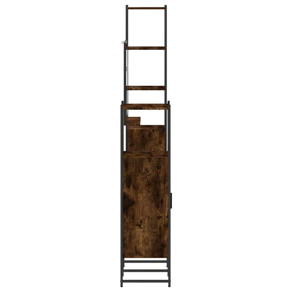 vidaXL 4 Piece Bathroom Cabinet Set Smoked Oak Engineered Wood