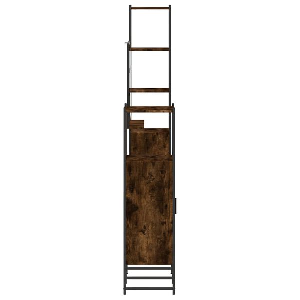 vidaXL 4 Piece Bathroom Cabinet Set Smoked Oak Engineered Wood