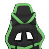 vidaXL Gaming Chair with Footrest Black and Green Faux Leather