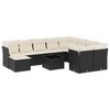 vidaXL 11 Piece Garden Sofa Set with Cushions Black Poly Rattan
