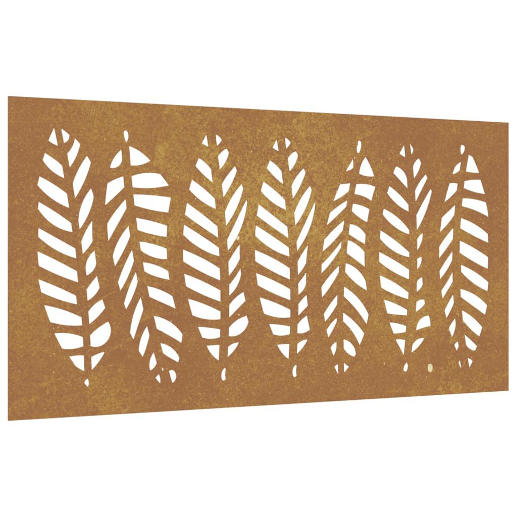 vidaXL Garden Wall Decoration 105x55 cm Corten Steel Leaf Design