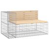 vidaXL Garden Bench with Gabion Basket Solid Wood Pine