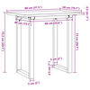 vidaXL Dining Table O-Frame 80x50x75.5 cm Solid Wood Pine and Steel
