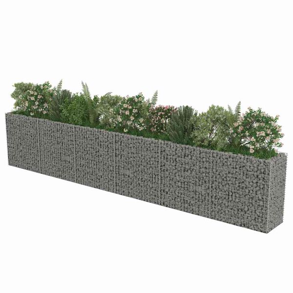 vidaXL Gabion Raised Bed Galvanised Steel 540x50x100 cm