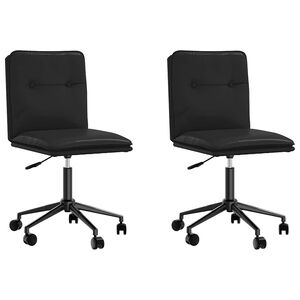 vidaXL Dining Chairs 2 pcs Black Faux Leather