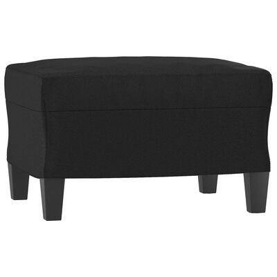vidaXL 3-Seater Sofa with Footstool Black 180 cm Faux Leather