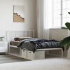 vidaXL Metal Bed Frame without Mattress with Headboard White 100x190cm