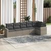 vidaXL 6 Piece Garden Sofa Set with Cushions Grey Poly Rattan