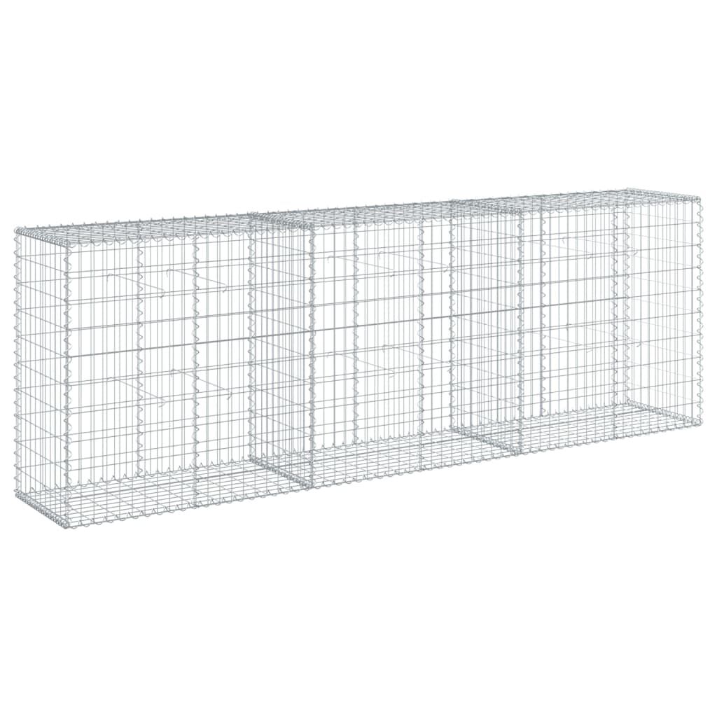 vidaXL Gabion Basket with Cover 300x50x100 cm Galvanised Iron