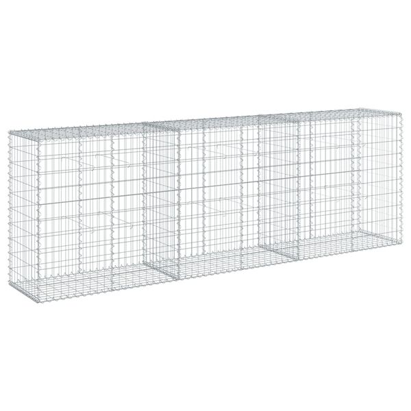 vidaXL Gabion Basket with Cover 300x50x100 cm Galvanised Iron