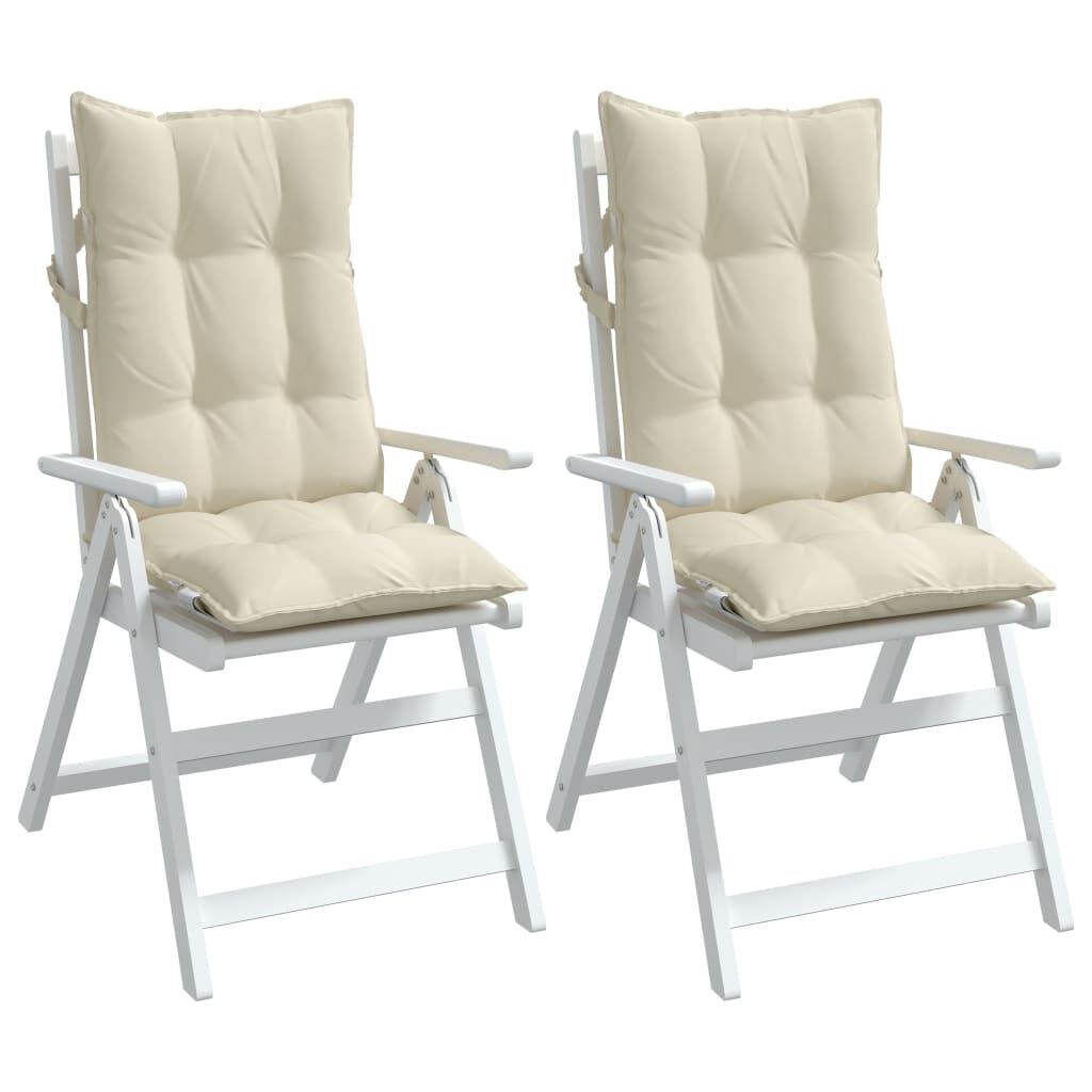 vidaXL Highback Chair Cushions 2 pcs Cream Oxford Fabric