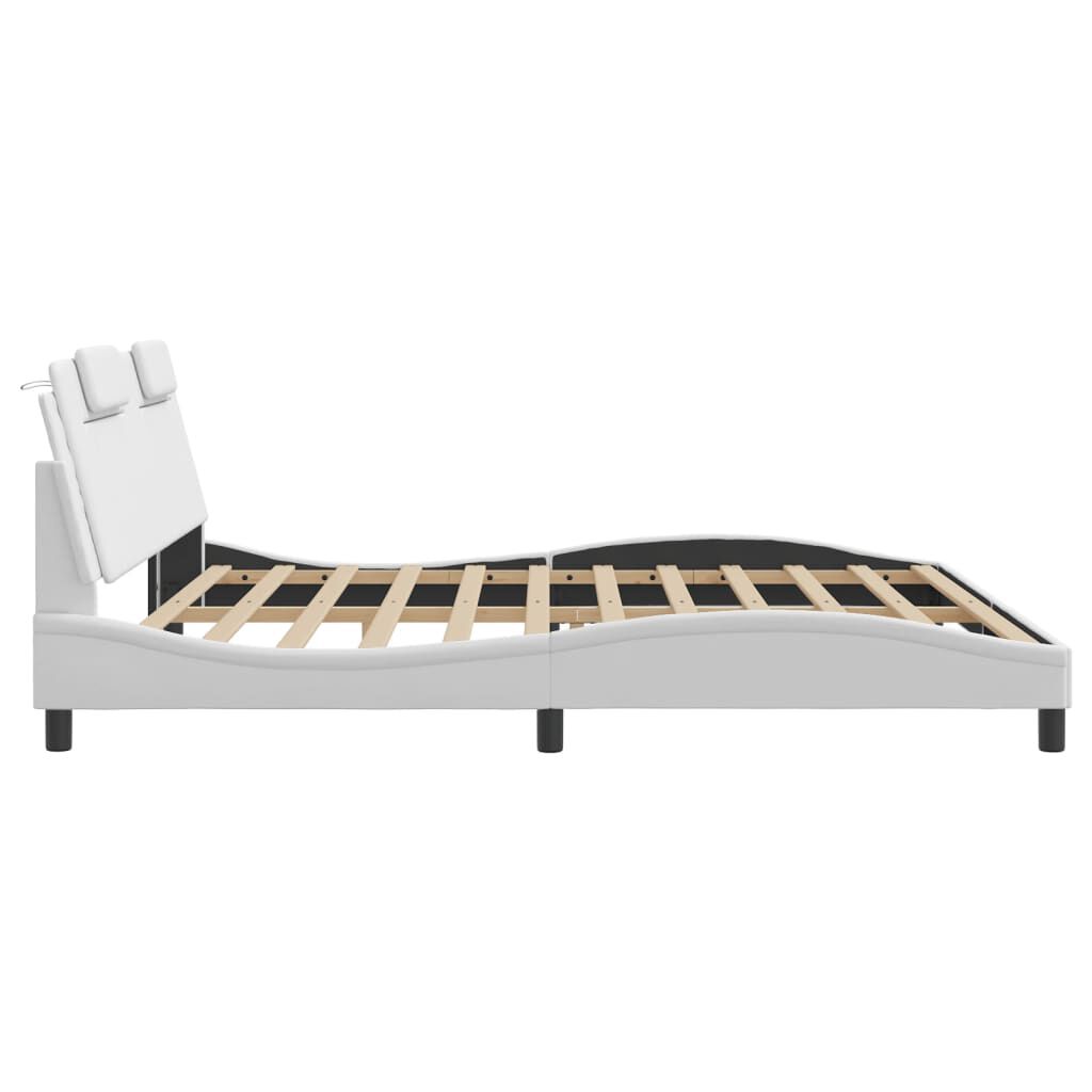 vidaXL Bed Frame "Viana" without Mattress White 193x203 cm Faux Leather