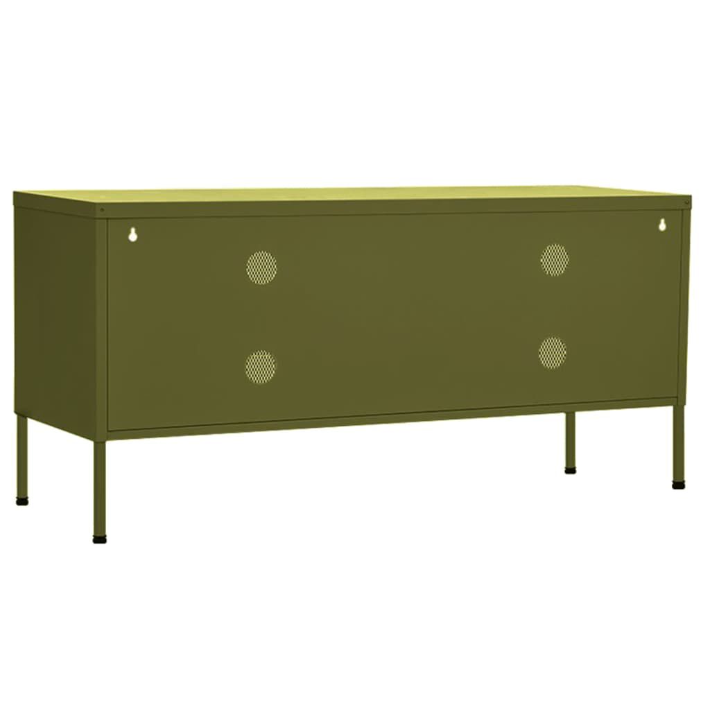 vidaXL TV Cabinet Olive Green 105x35x50 cm Steel