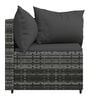 vidaXL Garden Corner Sofas with Cushions 2 pcs Grey Poly Rattan
