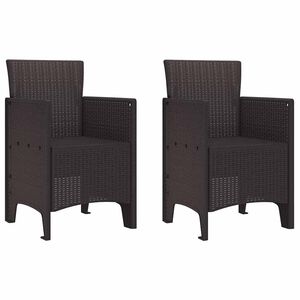 vidaXL Garden Chair 2 pcs Brown 53 x 49 x 85 cm PP