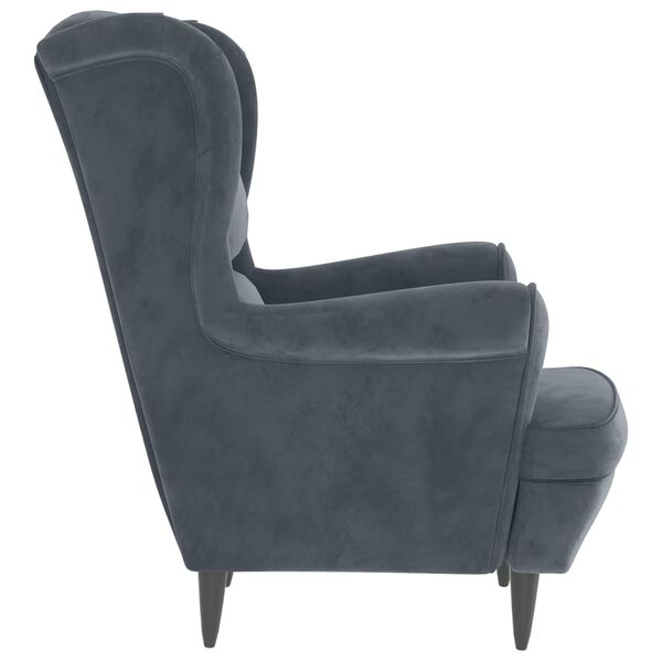 vidaXL Armchair Dark Grey Velvet
