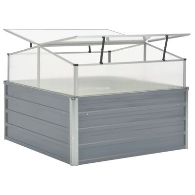 vidaXL Greenhouse 100x100x85 cm Galvanised Steel Grey