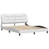 vidaXL Bed Frame without Mattress "Hvar" White 152x203 cm Queen Faux Leather