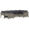 vidaXL 6 Piece Garden Lounge Set with Cushions Grey Poly Rattan