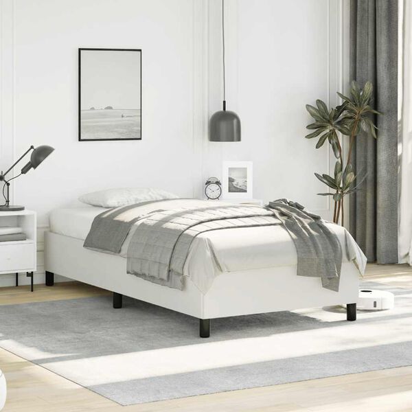 vidaXL Bed Frame without Mattress White 100x203 cm Twin XL Faux Leather